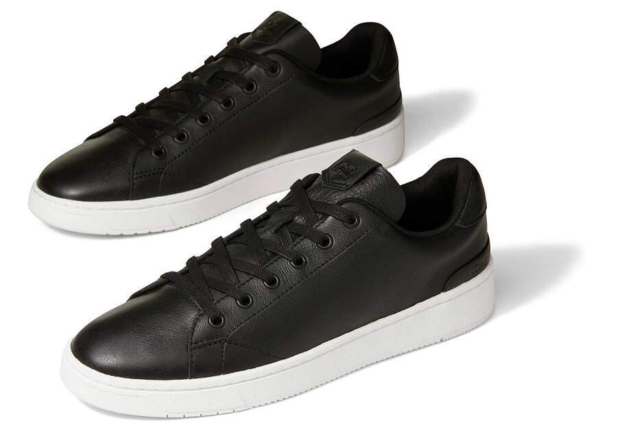 TOMS TRVL LITE 2.0 Leather Low Top Sneakers for Men - Black - Size US 8