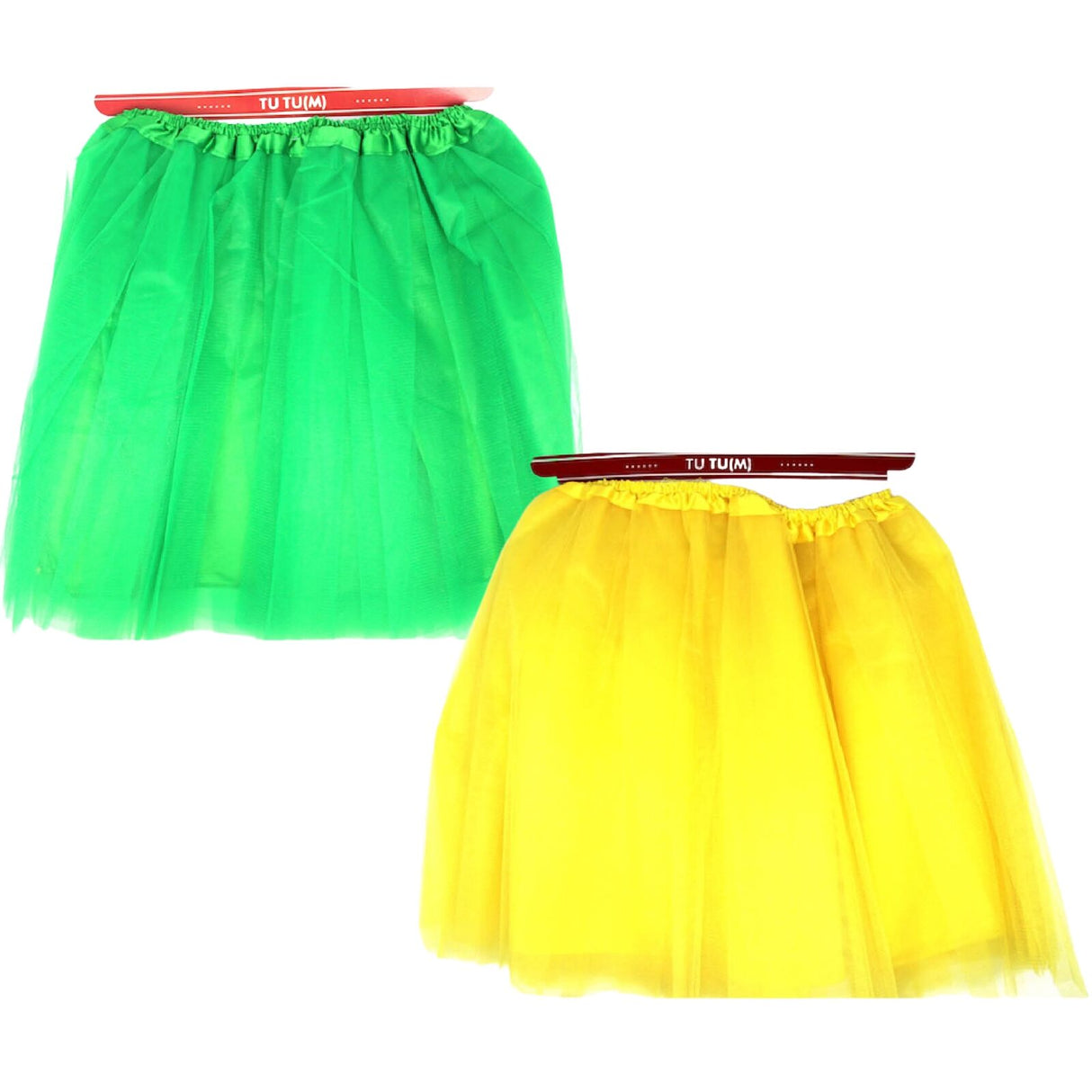 2x Tulle Ballerina Tutu, Yellow & Green ??Medium, 3-Layer Adult Costume Australia Day