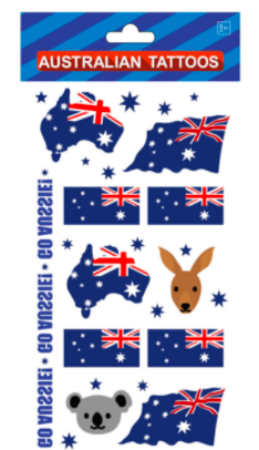 Aussie Pride Temporary Face Tattoos for Celebrating Australia Day