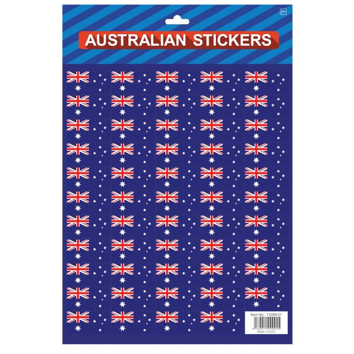 Australian Flag Stickers 4x A4 Sheets of Festive Stickers for Australia Day Celebrations