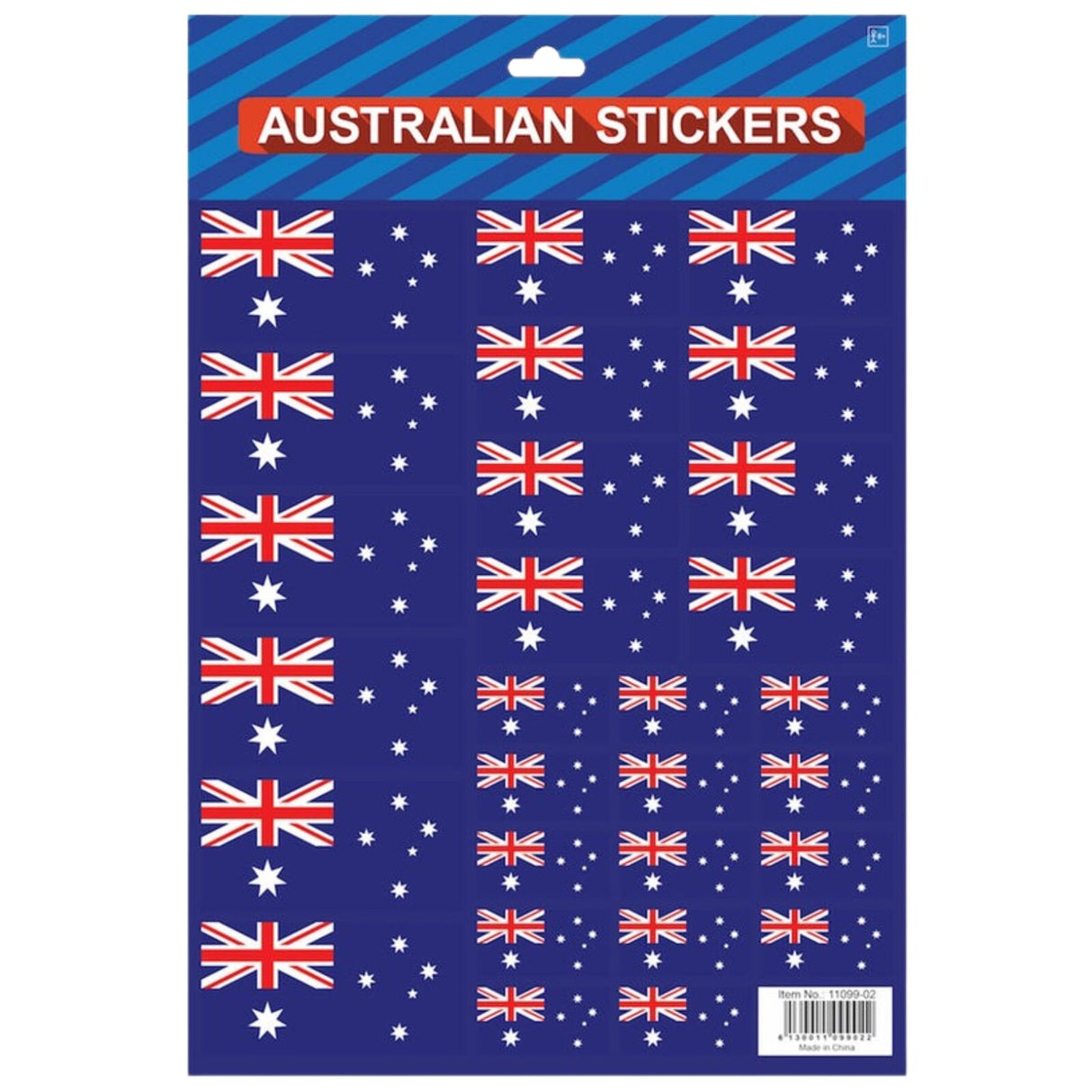 Australian Flag Stickers 4x A4 Sheets of Festive Stickers for Australia Day Celebrations