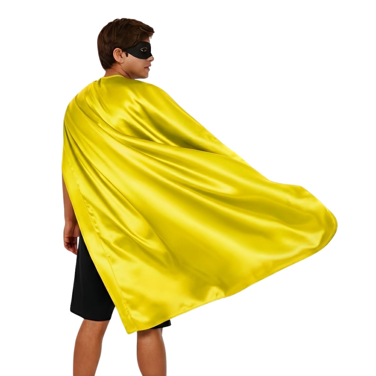 LONG CAPE Costume Cloak Halloween Fancy Dress Coat Jacket Superhero - Yellow