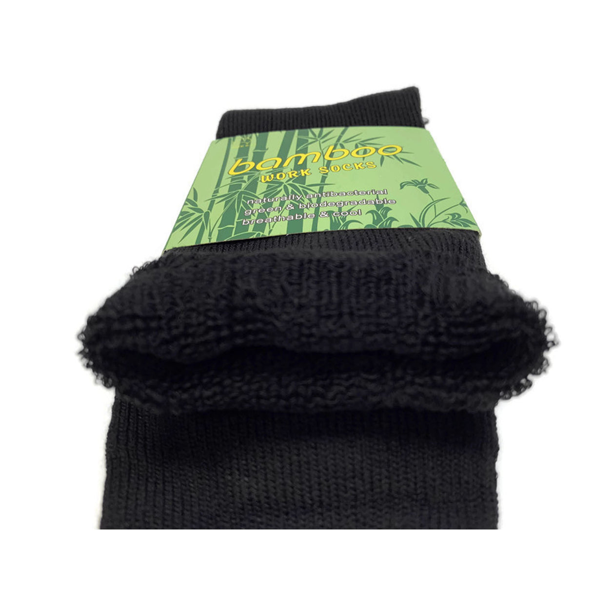 12 Pairs PREMIUM BAMBOO SOCKS Mens Heavy Duty Thick Work Socks Cushion BULK - Black - 11-14