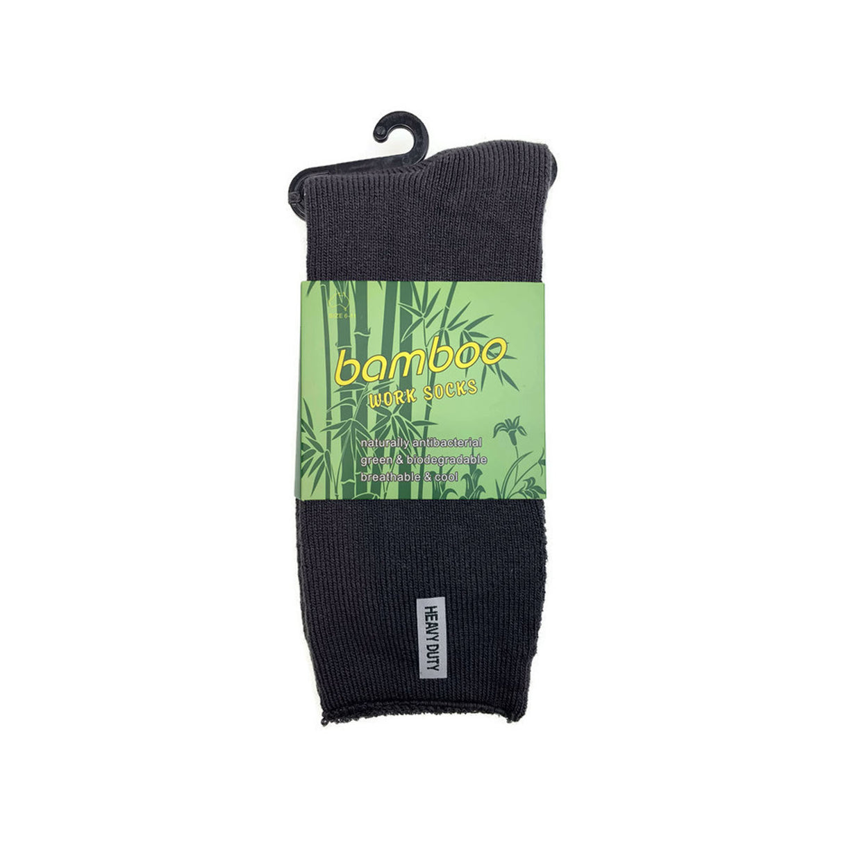 12 Pairs PREMIUM BAMBOO SOCKS Mens Heavy Duty Thick Work Socks Cushion BULK - Charcoal Grey - 6-11
