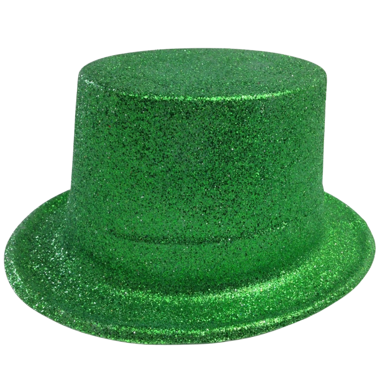 12-Pack Sparkling Glitter Top Hats for Parties - Green Fancy Dress Accessory