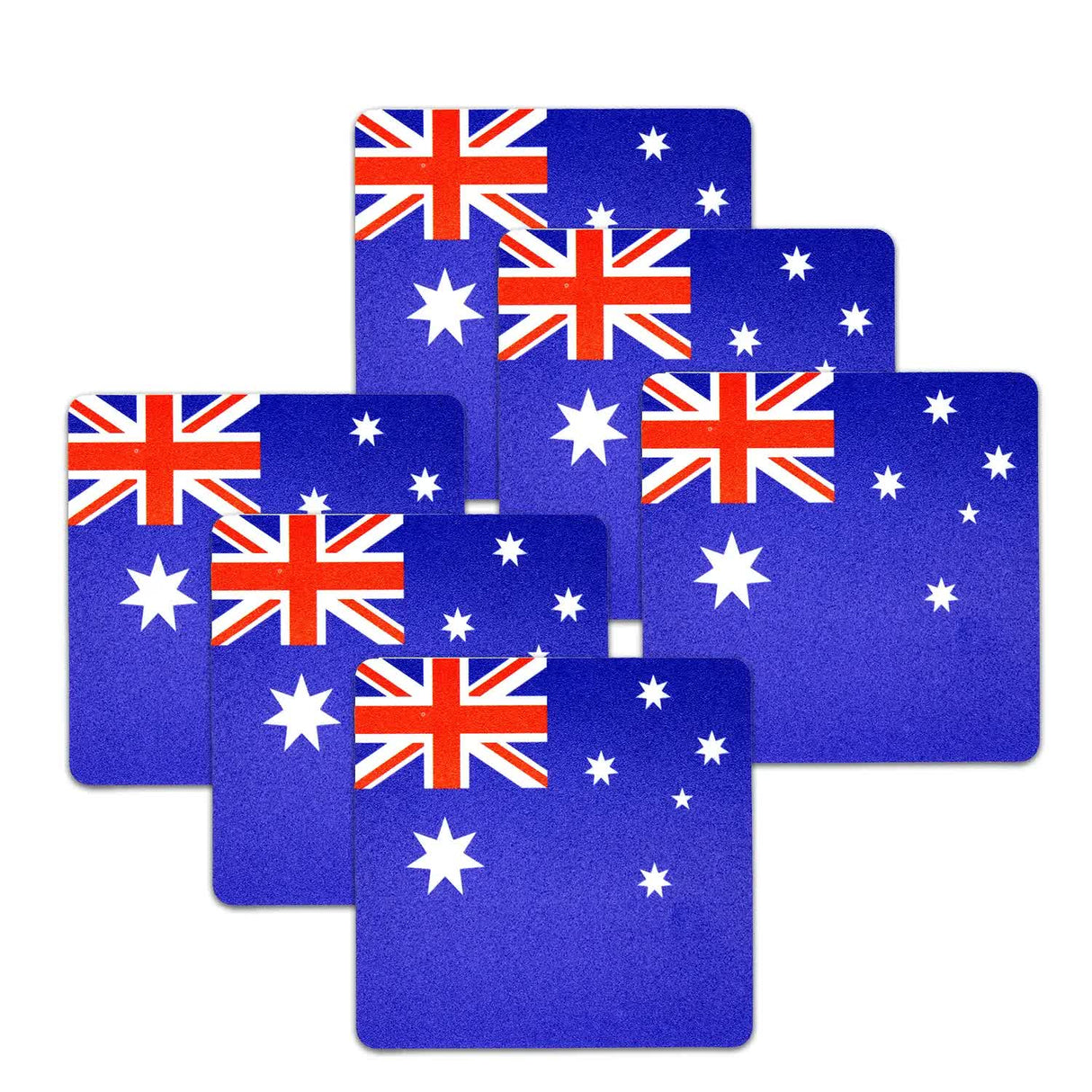Set of 6 Authentic Australian Flag Drink Coasters - Wine and Beer Holders