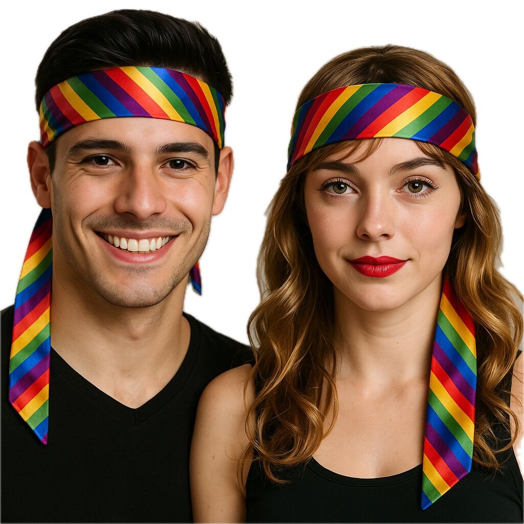 Rainbow Long Headband Band Gay Pride Scarf LBGTQ Hair Tie Headband Costume Party