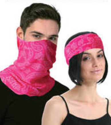 Vibrant Hot Pink Paisley Tube Bandana Gaiter for Face and Neck