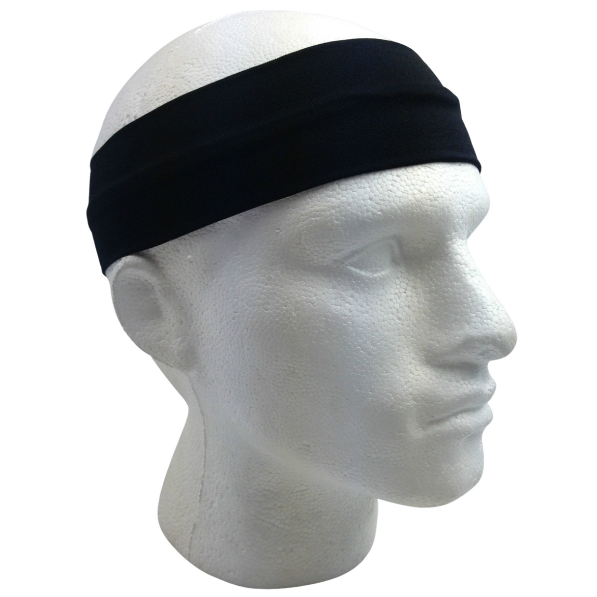 Unisex Wide Elastic Sweat-Wicking Headband for Sports & Yoga - 8cm Adjustable Hair Band in Black