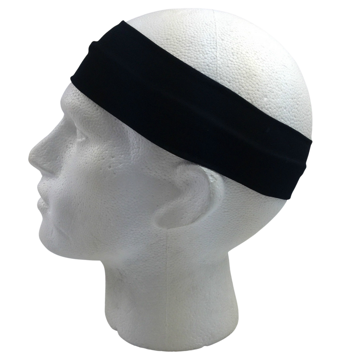 Unisex Wide Elastic Sweat-Wicking Headband for Sports & Yoga - 8cm Adjustable Hair Band in Black