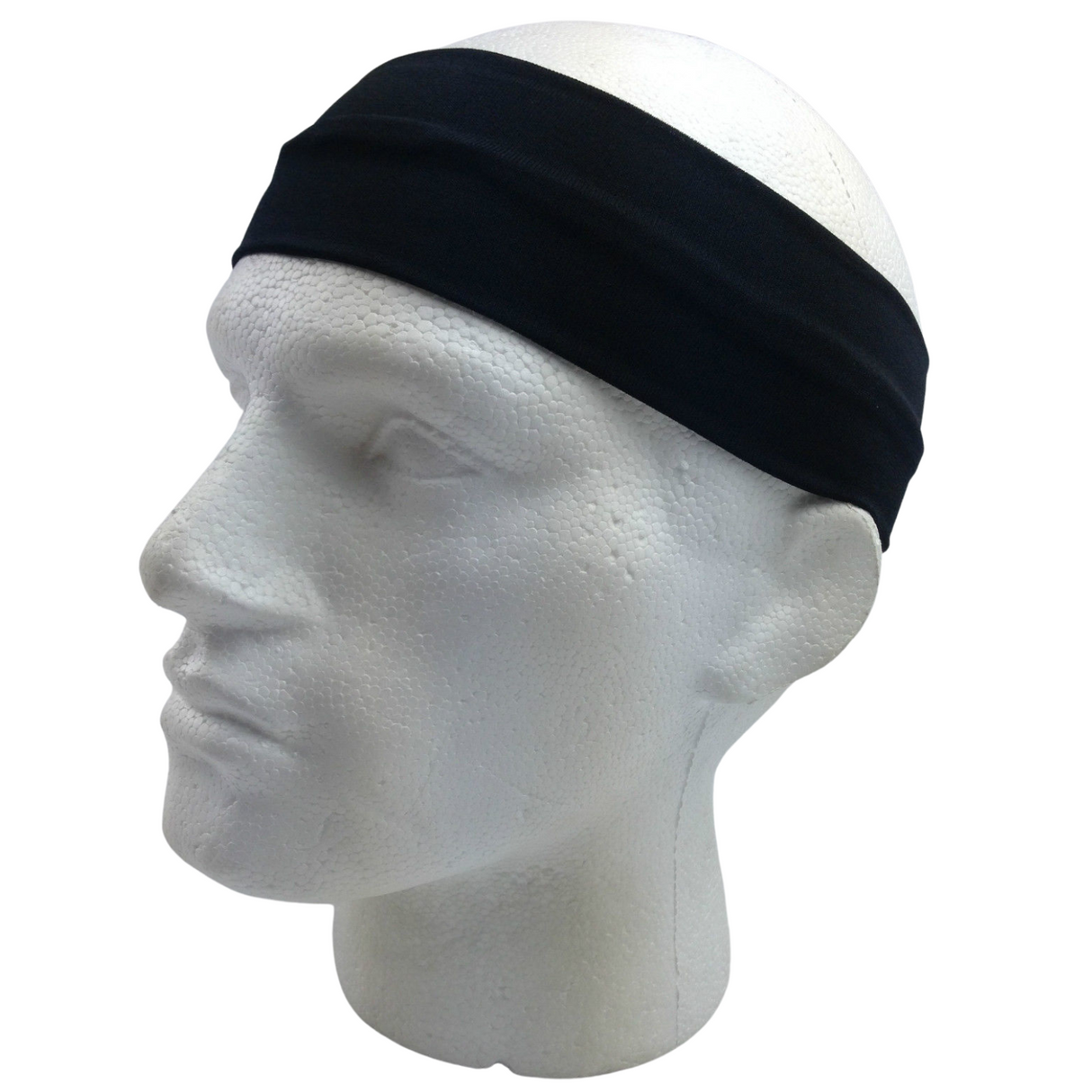 Unisex Wide Elastic Sweat-Wicking Headband for Sports & Yoga - 8cm Adjustable Hair Band in Black