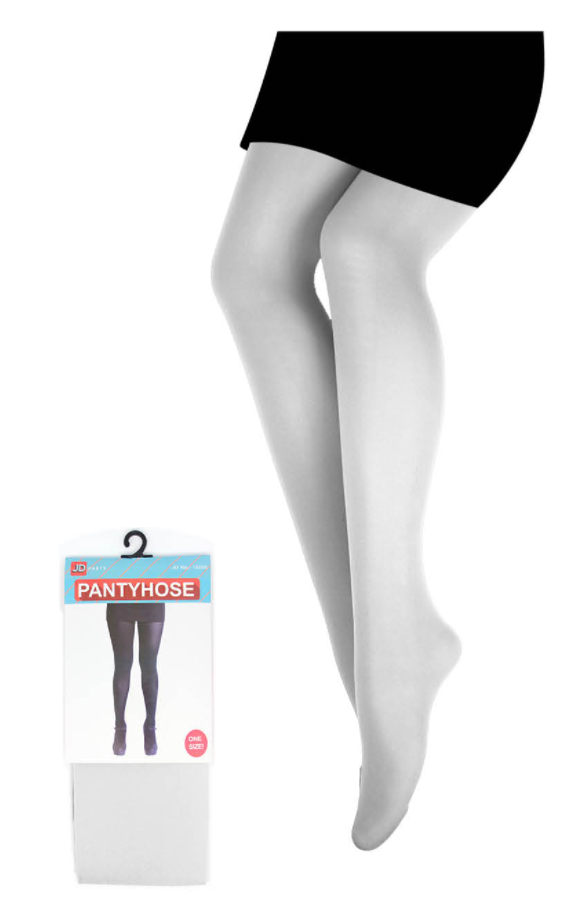 Classic Sheer White Tights for Women - Elegant and Durable One Size Fits Most