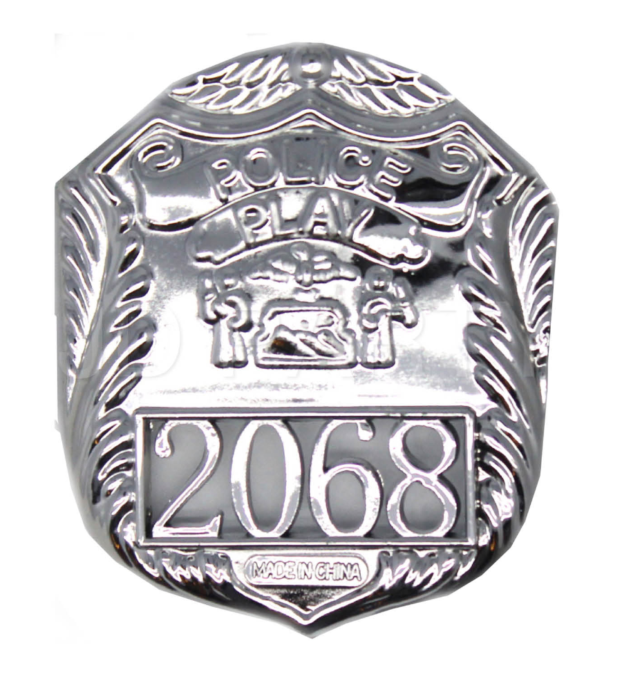 Silver Clip-On Police Badge for Costume Parties and Dress-Up Events