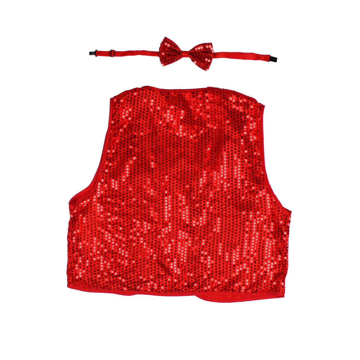80s Inspired Kids Sequin Bow Tie and Vest Costume Set - Red