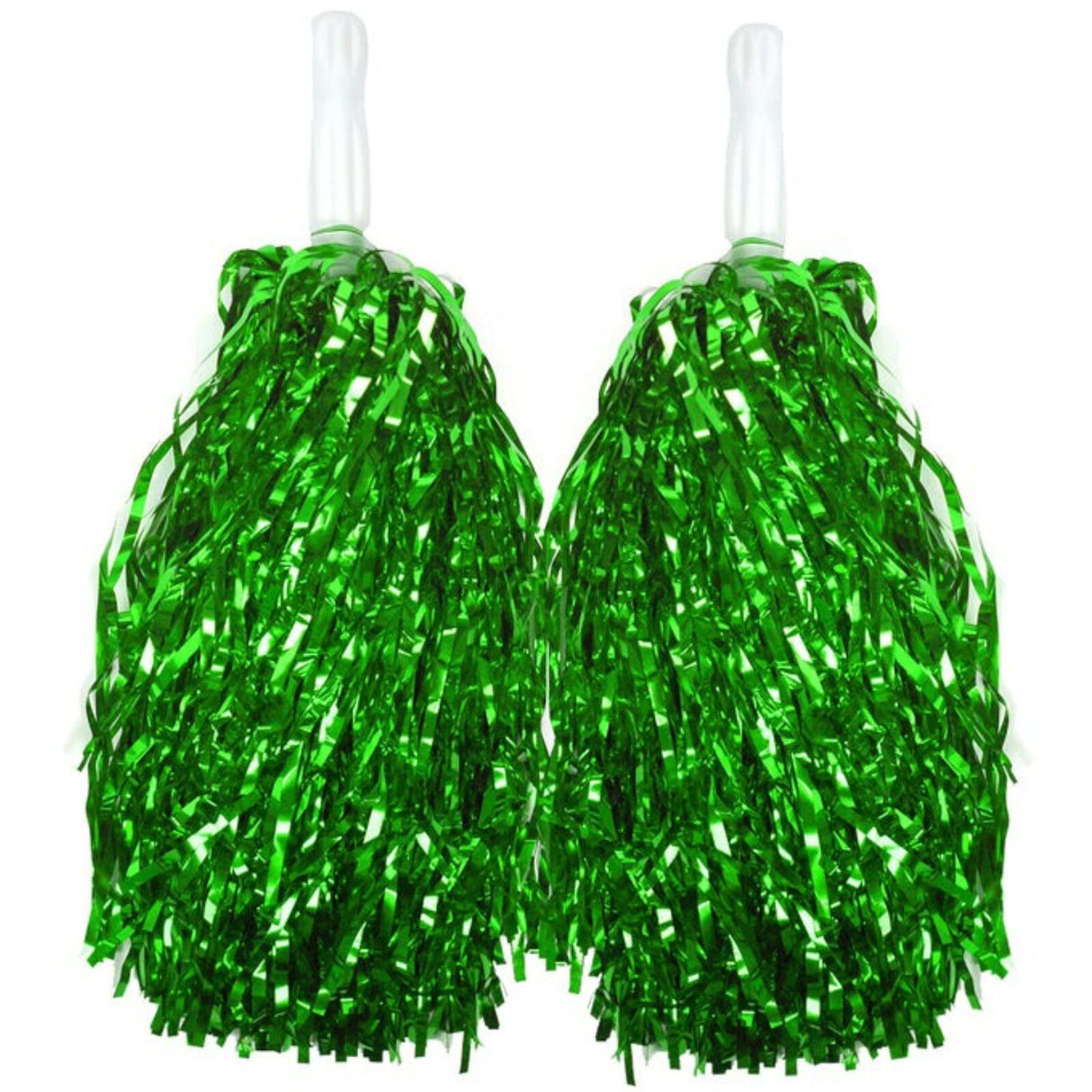 Green Metallic Cheerleading Pom Poms ??Set of 2 w/ Easy-Grip Handles Australia Day