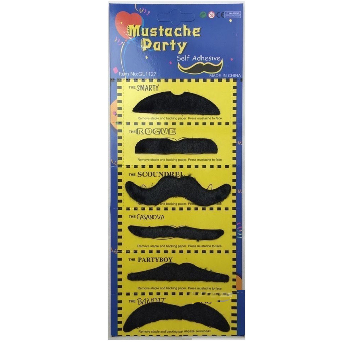 70s Retro Self-Adhesive Mustache Costume Set - Fun Fancy Dress Props for Halloween