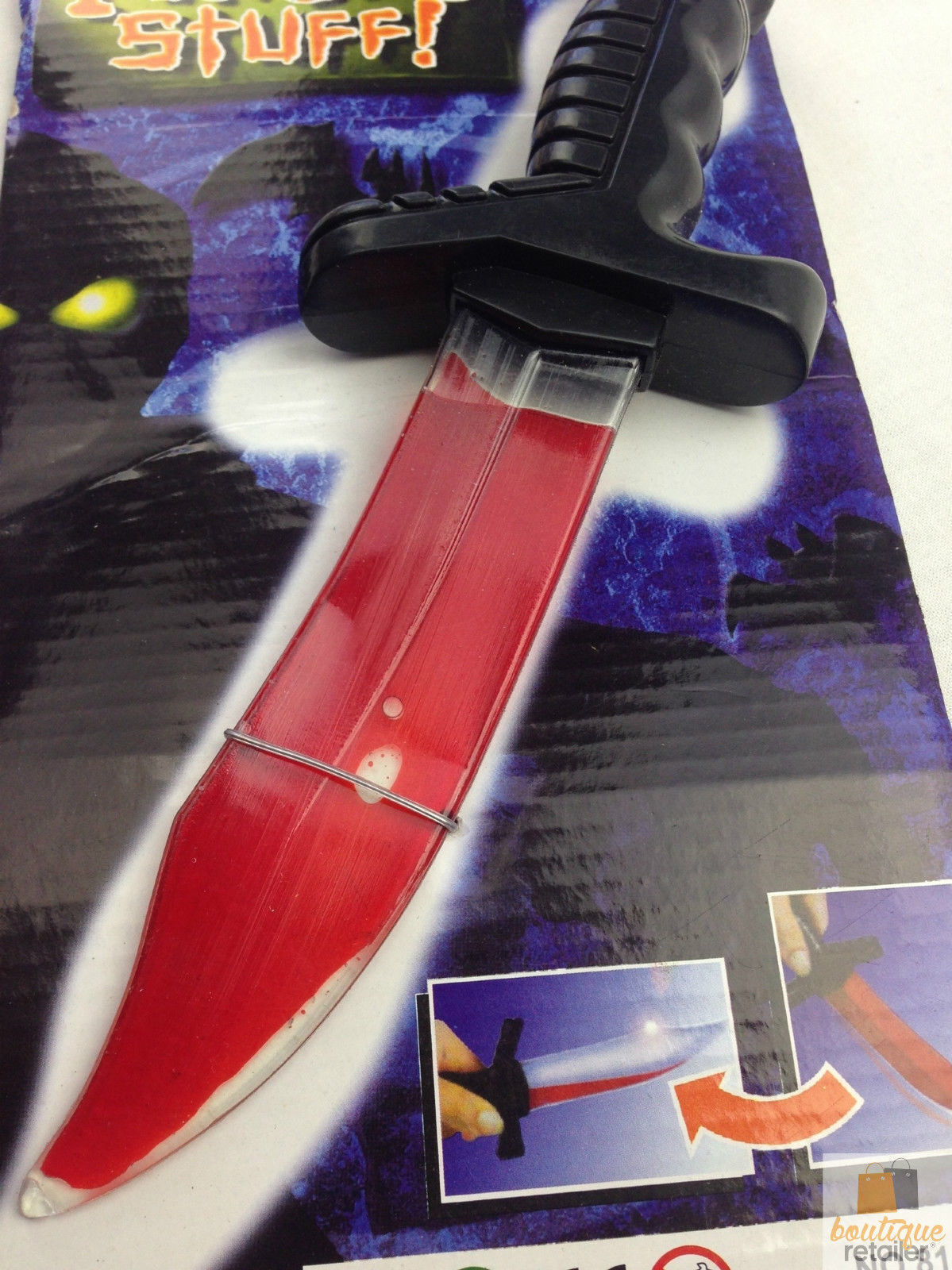 Bleeding Plastic Knife Prop for Halloween Costume Parties - Scary Vampire Accessory