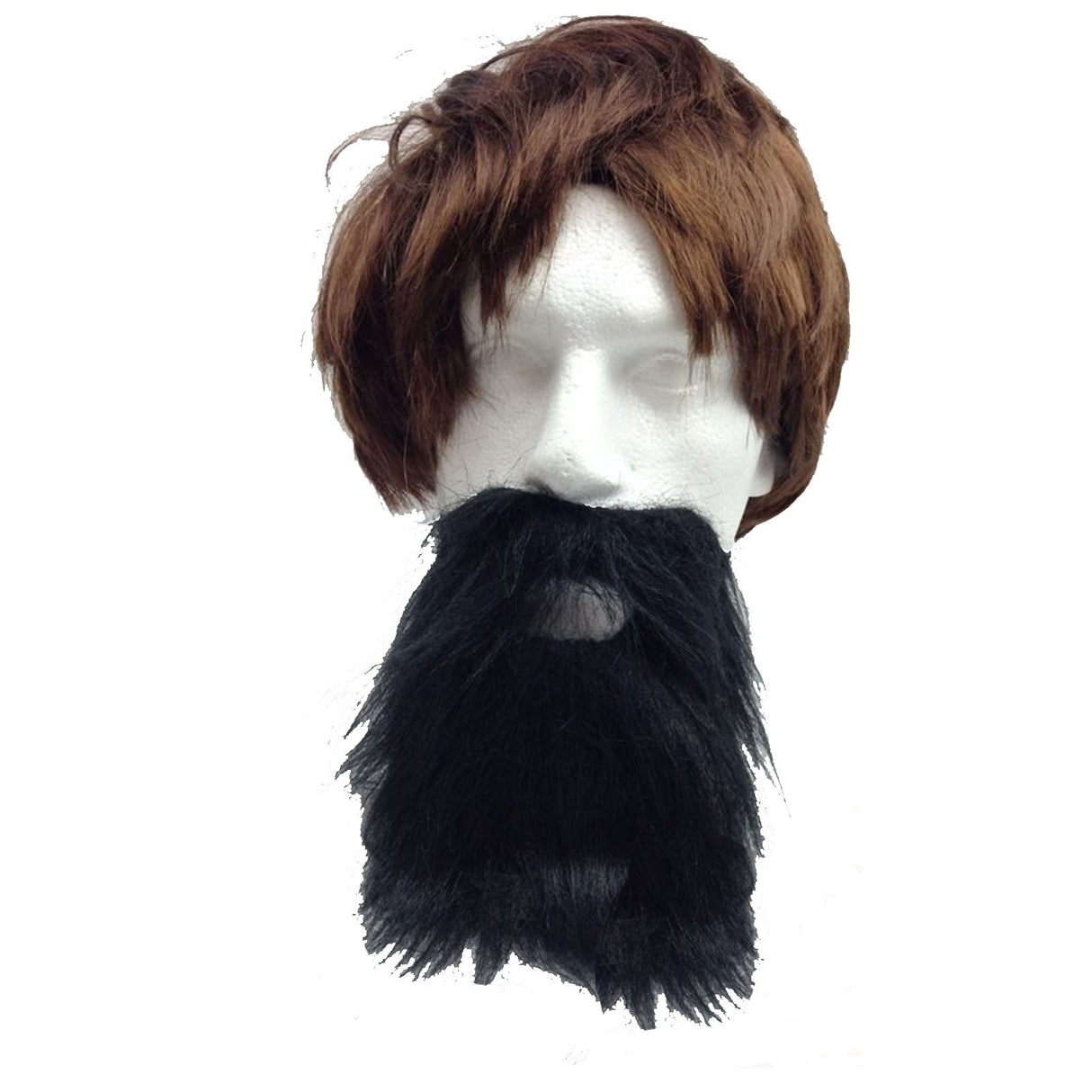 Black Faux Moustache and Beard Accessory for Halloween and Party Dress-Up