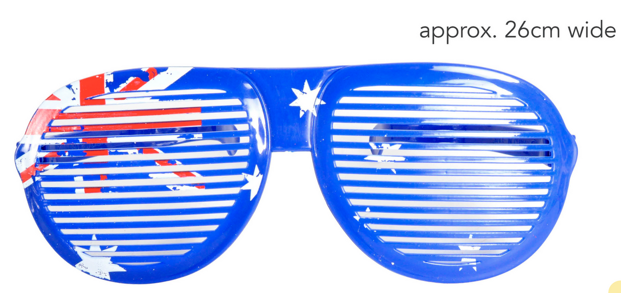 Jumbo Party Costume Glasses - Australian Flag Design - Wayfarer Oversized 26cm Wide
