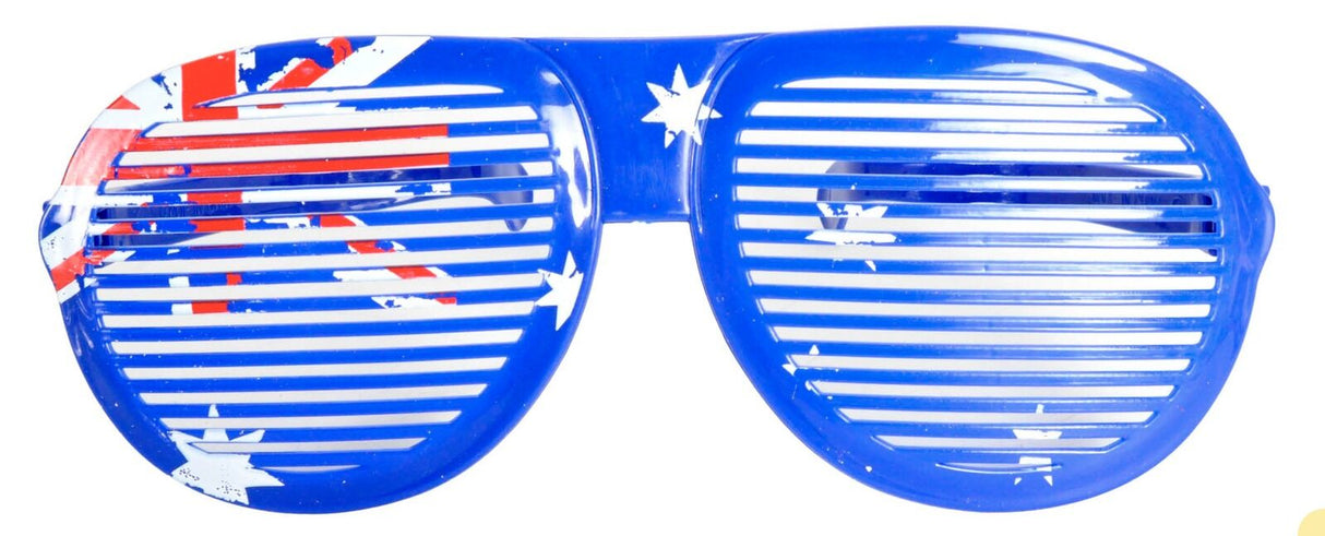 12x Jumbo Party Costume Glasses - Australian Flag Design - Wayfarer Oversized 26cm Wide