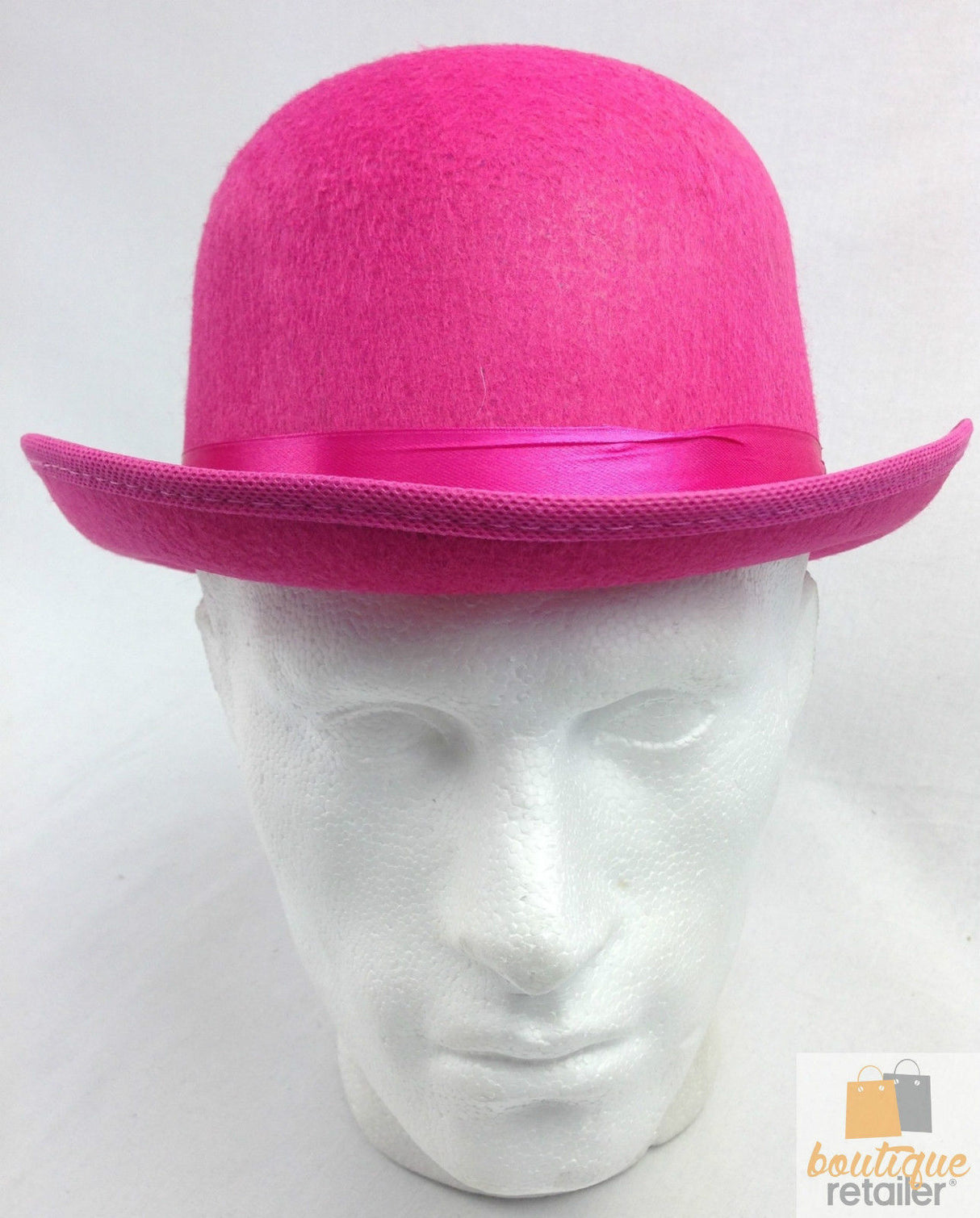 BOWLER HAT Party Vintage Costume Derby Felt Dance Halloween in Hot Pink