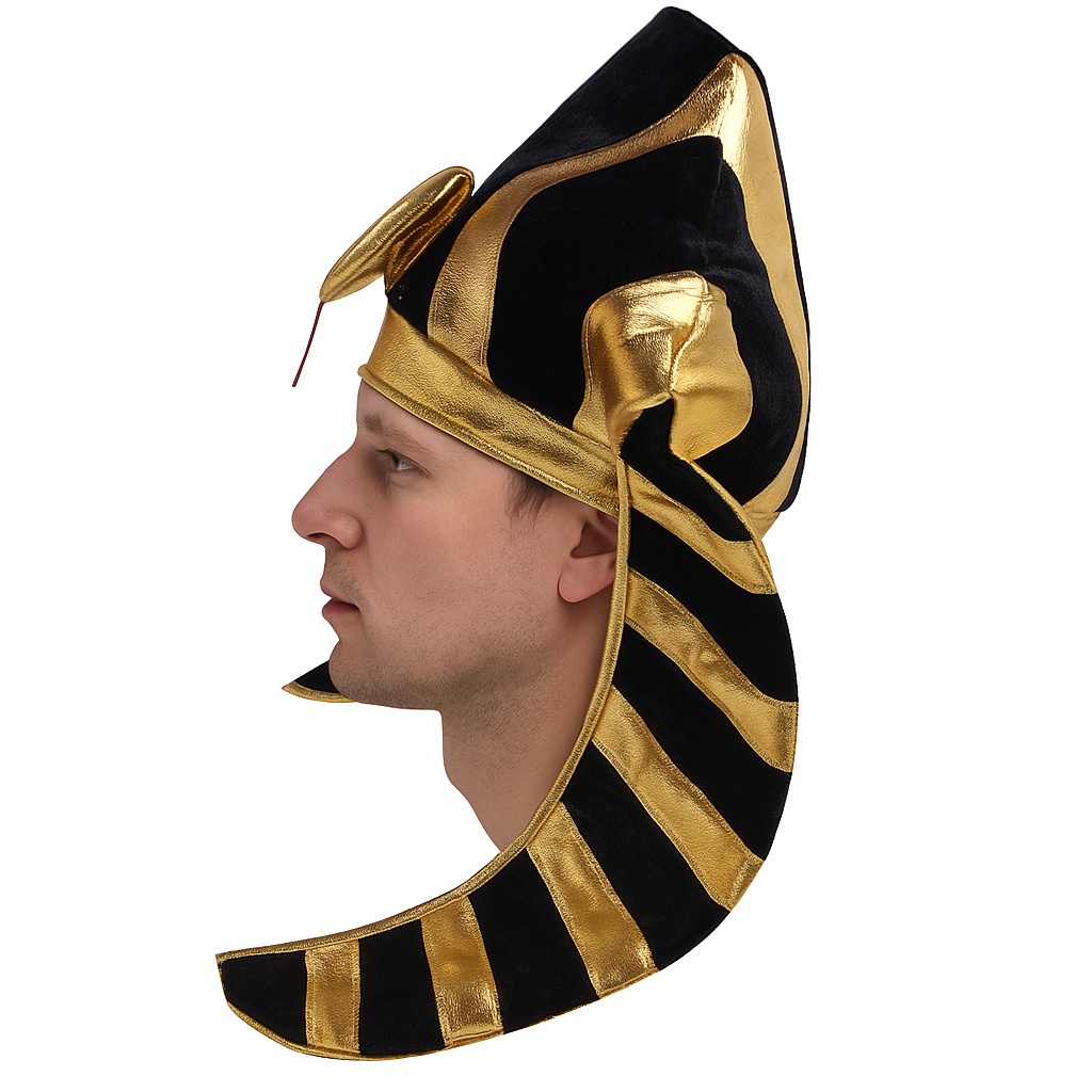 Ancient Egyptian Pharaoh Crown Hat for King Costume Party – Halloween Fancy Dress Accessory