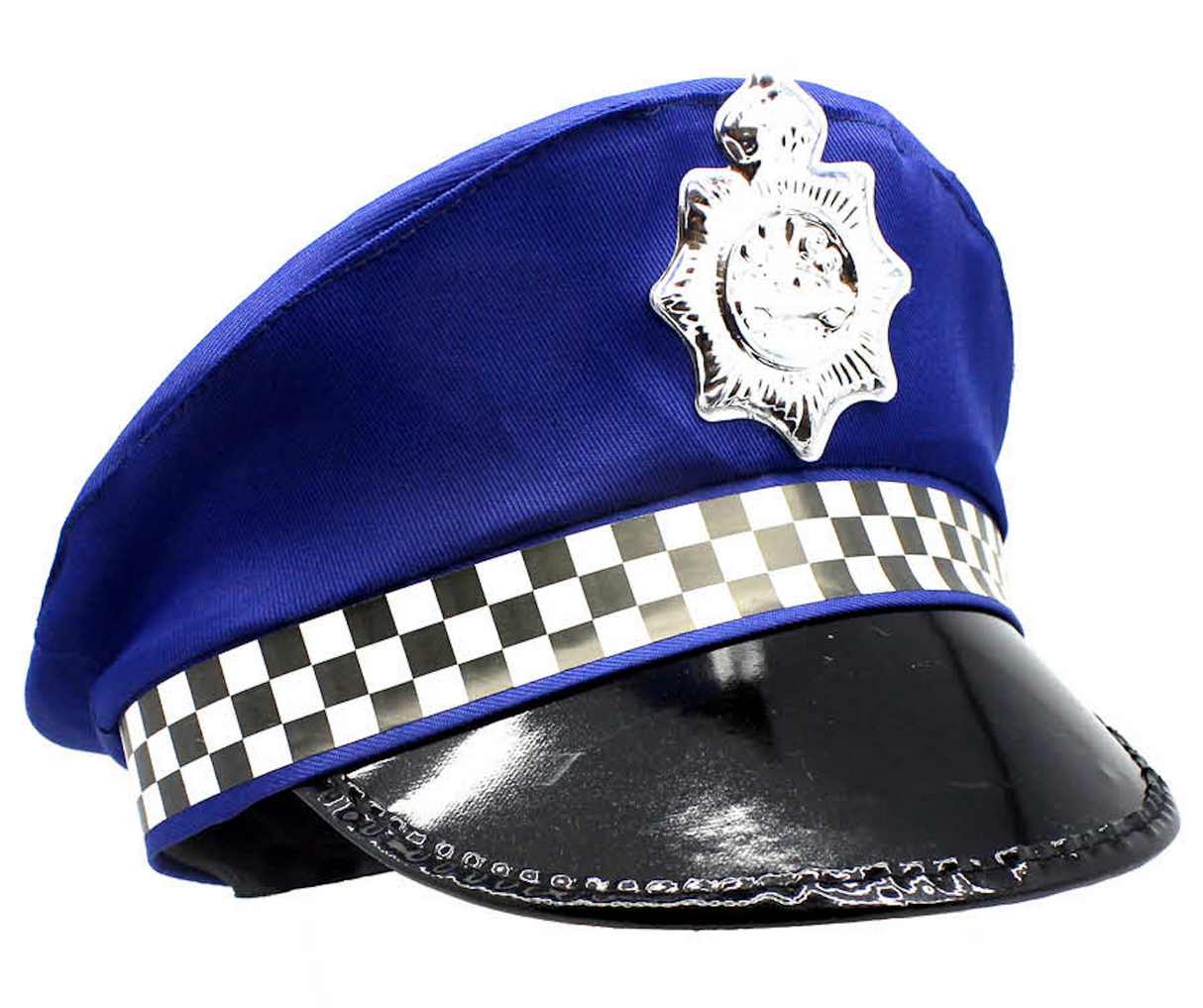 Police Officer Pilot Cap - Classic Blue Costume Hat for Halloween and Themed Events