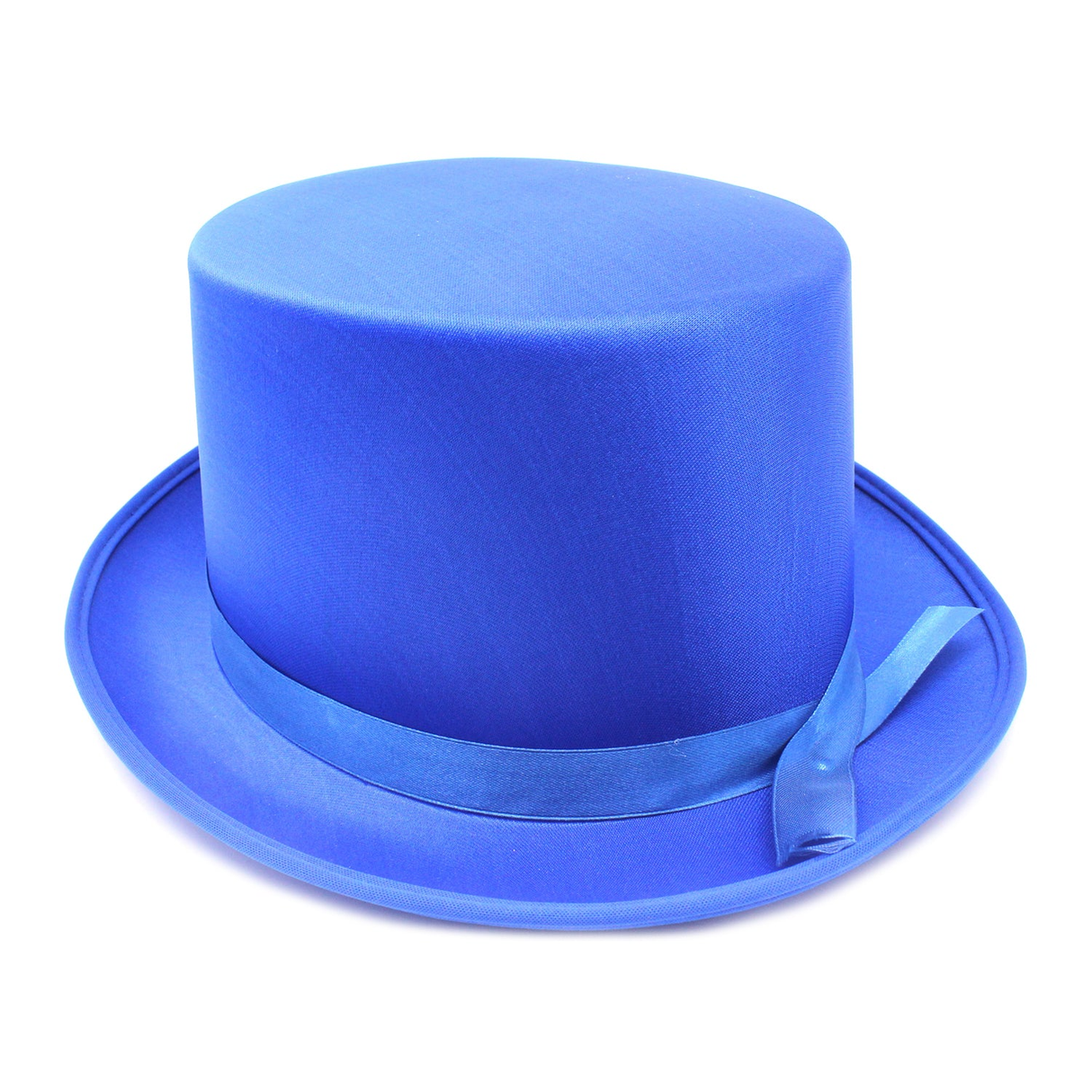 Blue Satin Trilby Fedora Top Hat - One Size Fancy Dress Party Cap