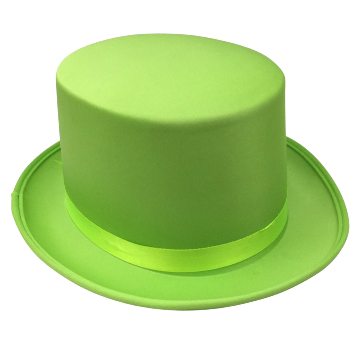Light Green Satin Trilby Fedora Top Hat for Costume Parties - One Size Fits Most