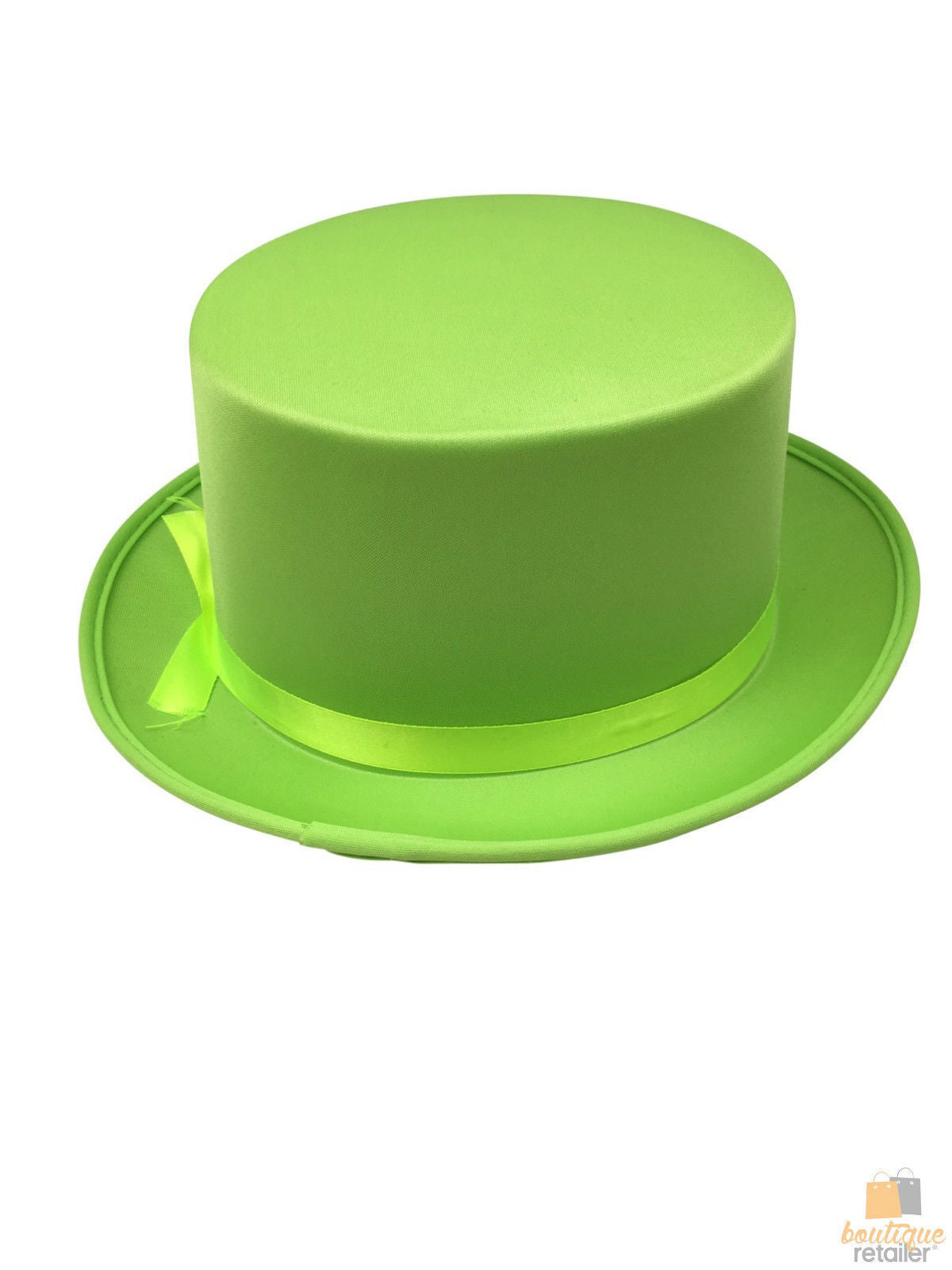 Light Green Satin Trilby Fedora Top Hat for Costume Parties - One Size Fits Most