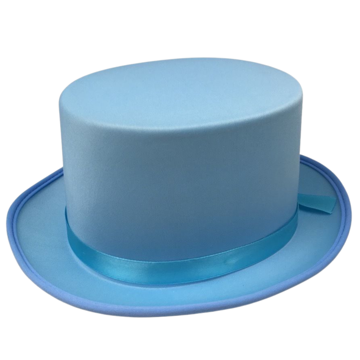 Sky Blue Satin Trilby Fedora Top Hat - Fancy Dress Costume Party Cap