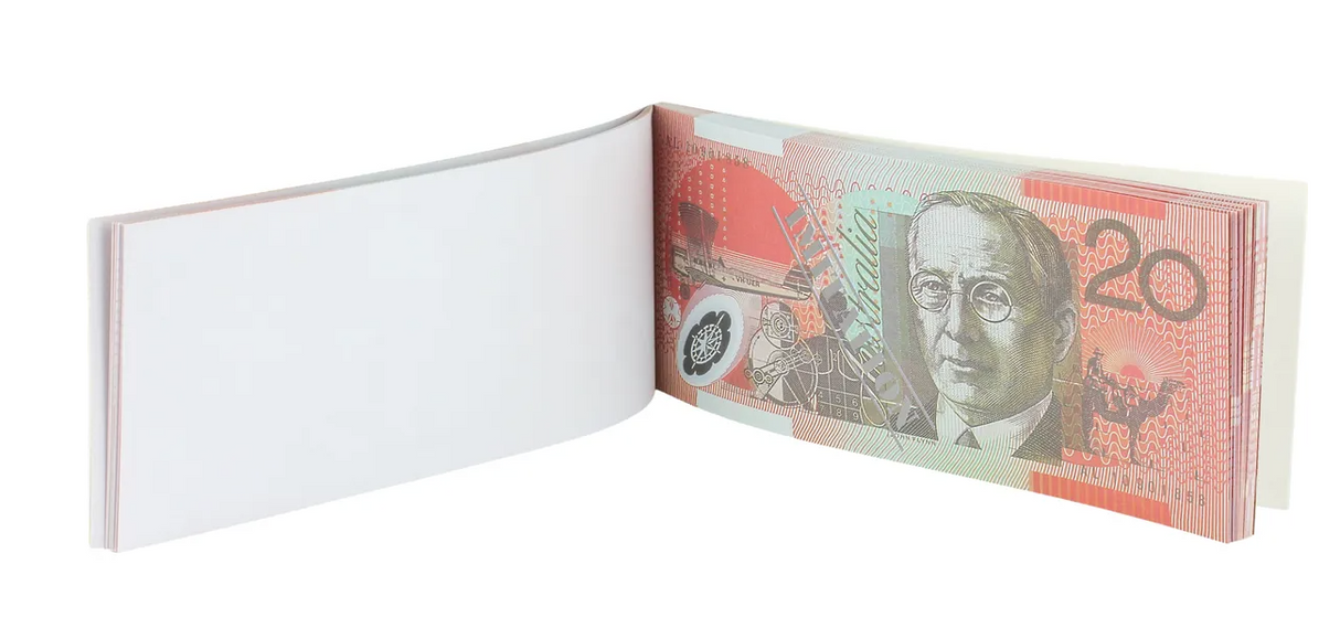 $20 Aussie Dollar Note Notepad - 50 Sheet Fun & Creative Souvenir Pad
