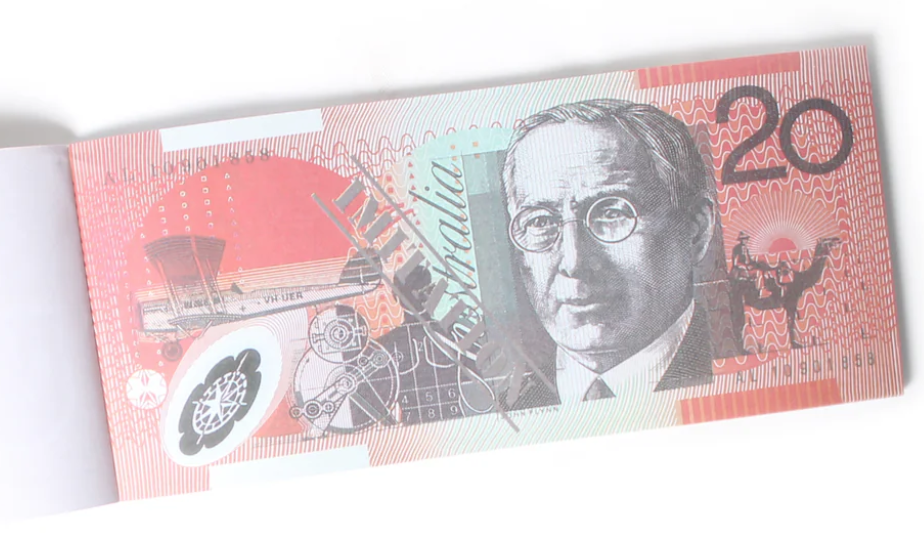 $20 Aussie Dollar Note Notepad - 50 Sheet Fun & Creative Souvenir Pad