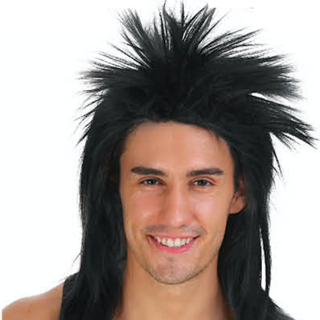 Spiked Rock Star Mullet Wig for 70s-80s Costume Parties