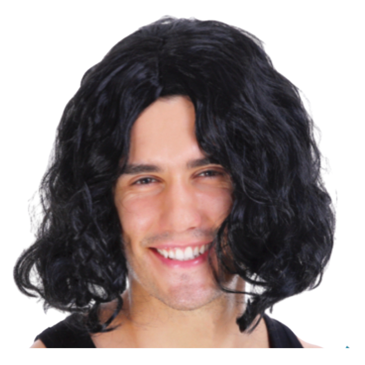 Men's Curly Disco Wavy Wig for 60s & 70s Punk Rock Costume - Black