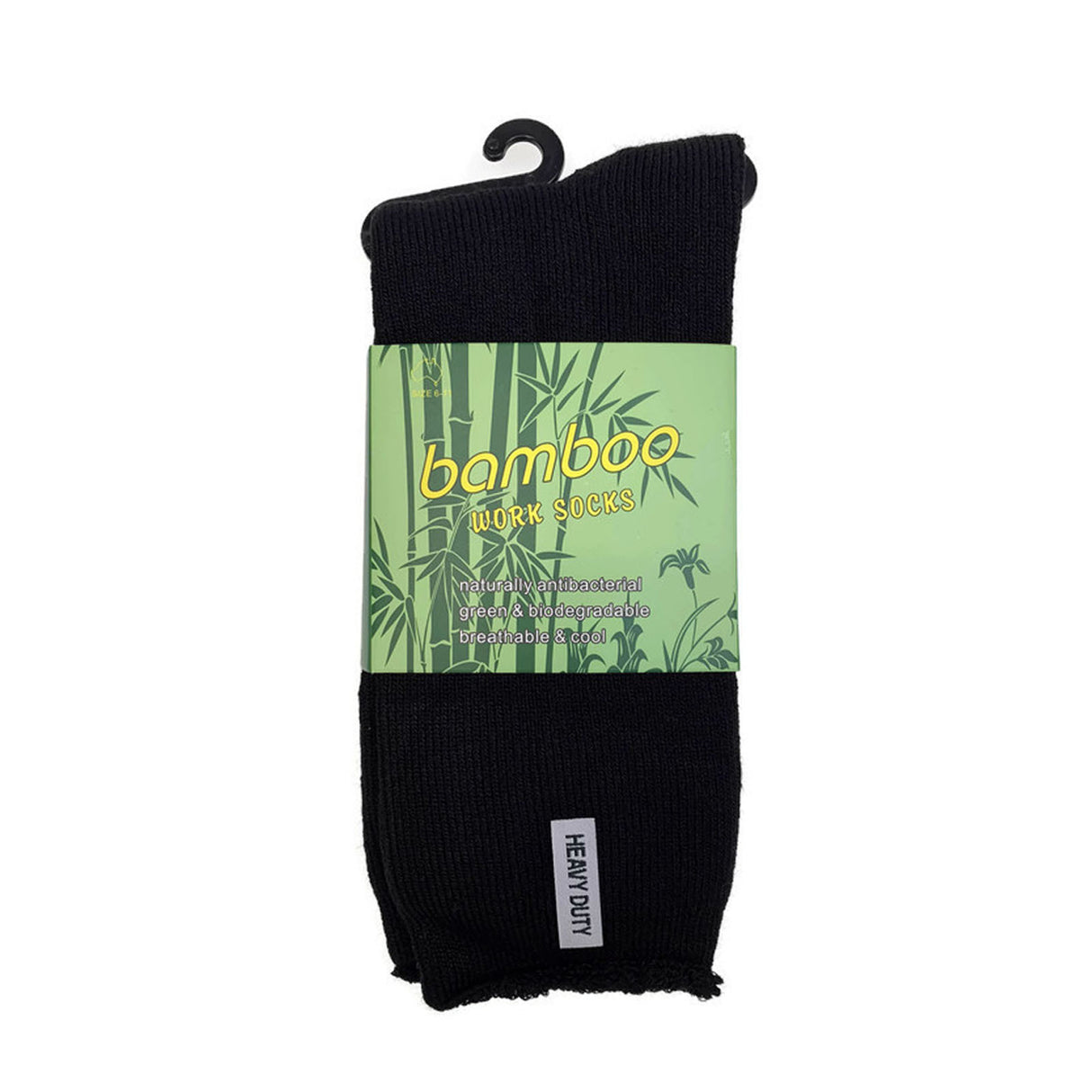 24 Pairs PREMIUM BAMBOO SOCKS Mens Heavy Duty Thick Work Socks Cushion BULK - Black - 6-11