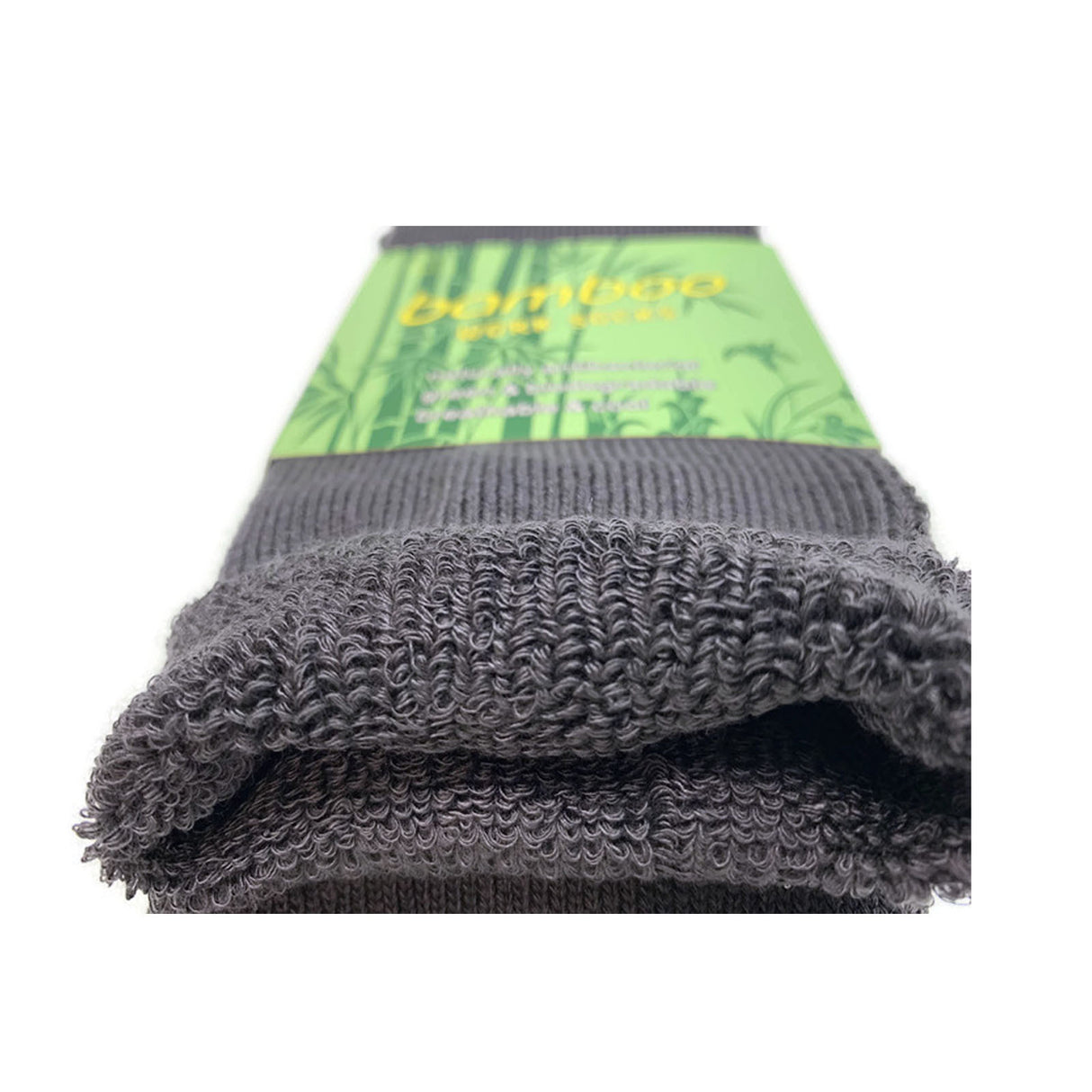 24 Pairs PREMIUM BAMBOO SOCKS Mens Heavy Duty Thick Work Socks Cushion BULK - Charcoal Grey - 11-14