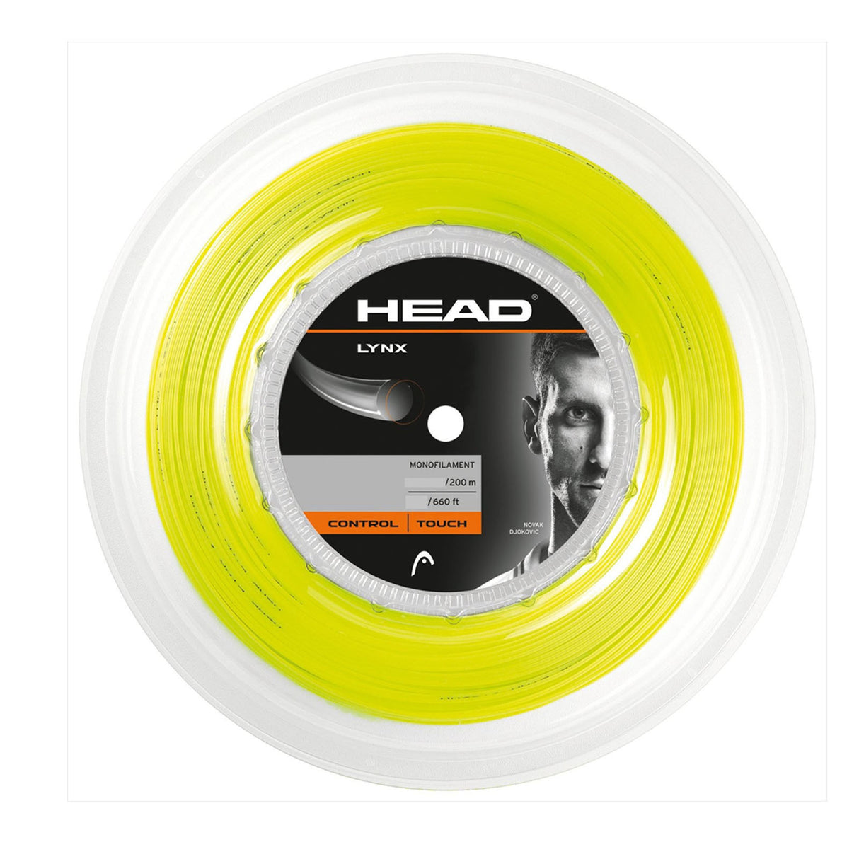Head Lynx Control Touch 17g Tennis String Reel - 200m, 1.25mm, Bright Yellow