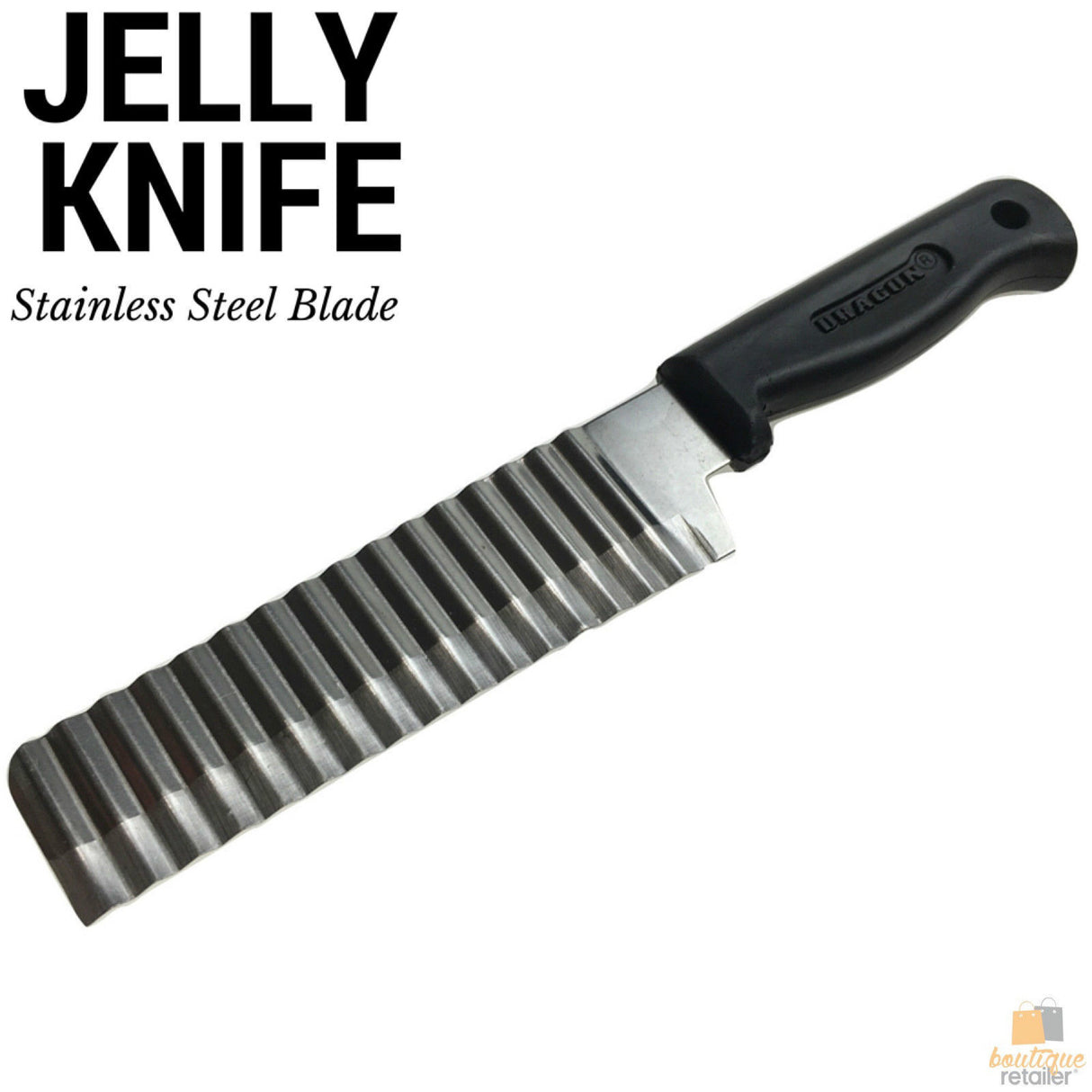 JELLY KNIFE Stainless Steel Blade Cooked Potato Vegetable Crinkle Wavy Cutter Slicer