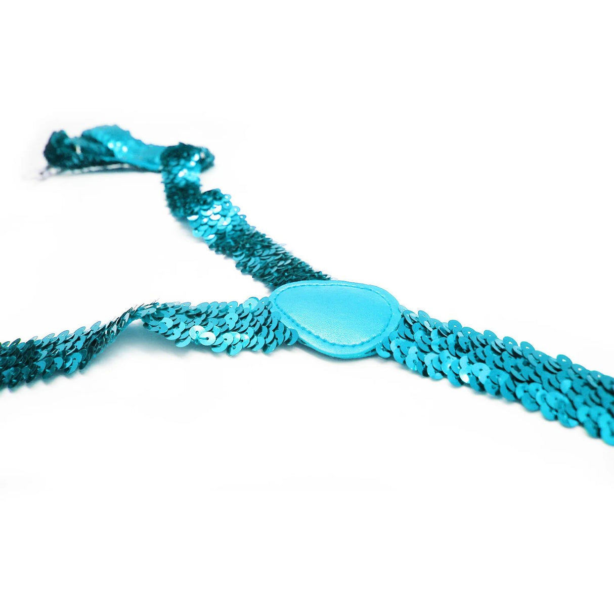 Dual Pack Adjustable Blue Sequin Men's Suspenders - Elastic Clip-On Braces for Formal Events