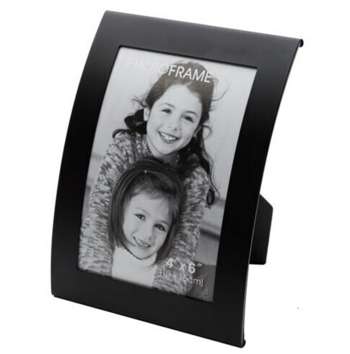3x Curve Picture Photo Frame Curved Aluminium Portrait 10cm x 15cm (4x6) - Black
