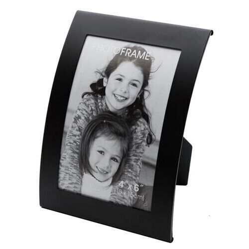 3x Curve Picture Photo Frame Curved Aluminium Portrait 10cm x 15cm (4x6) - Black