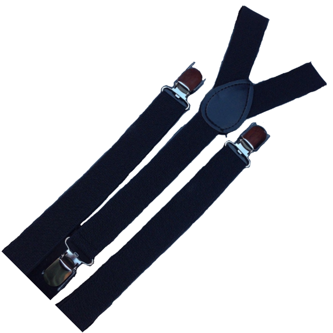 3-Pack Adjustable Men's Clip-On Suspenders - Slim Formal Elastic Braces for Weddings - Black