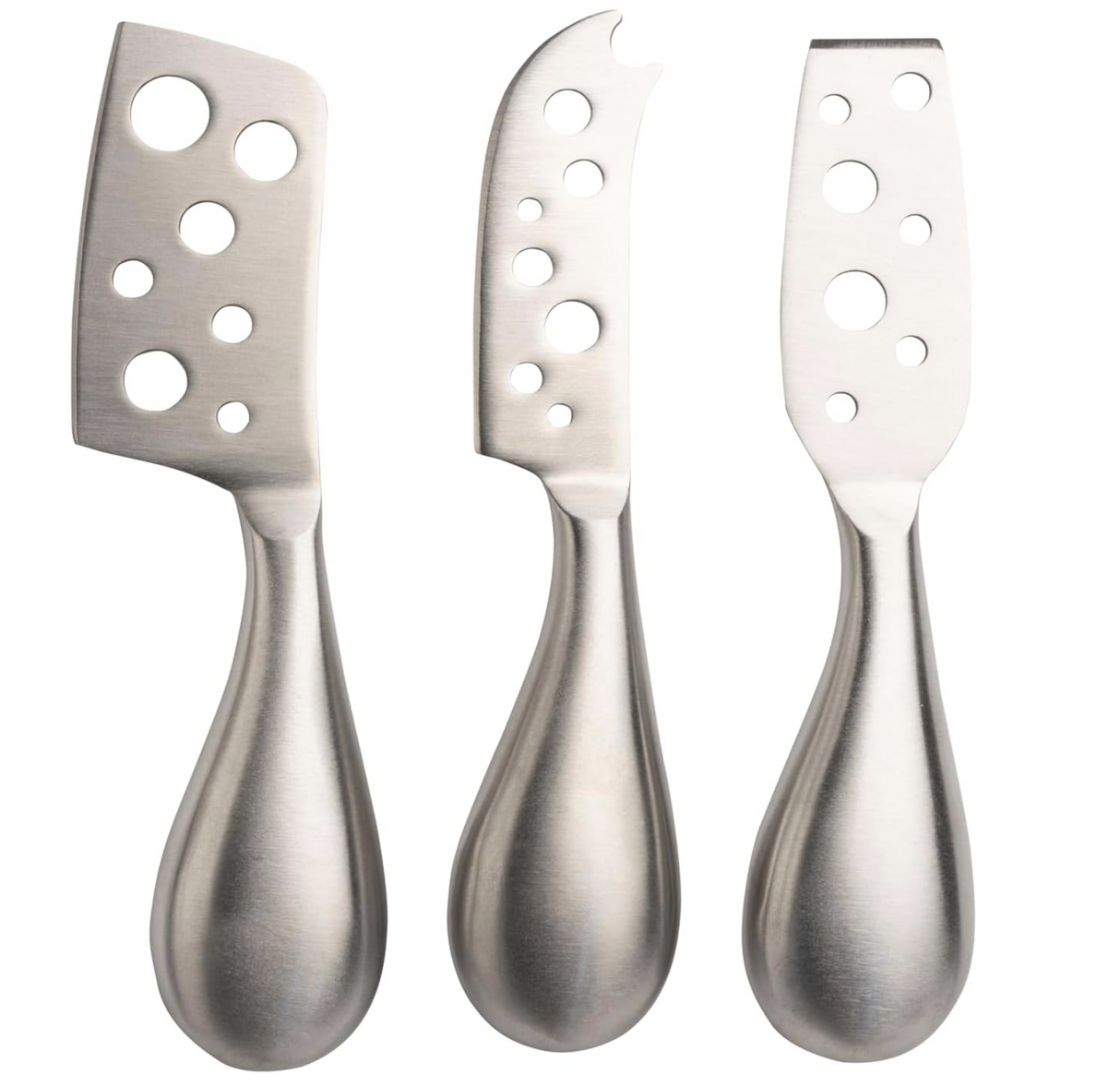 3pc Euroline Stainless Steel Cheese Knife Set Kitchen Cutlery Knives - Silver
