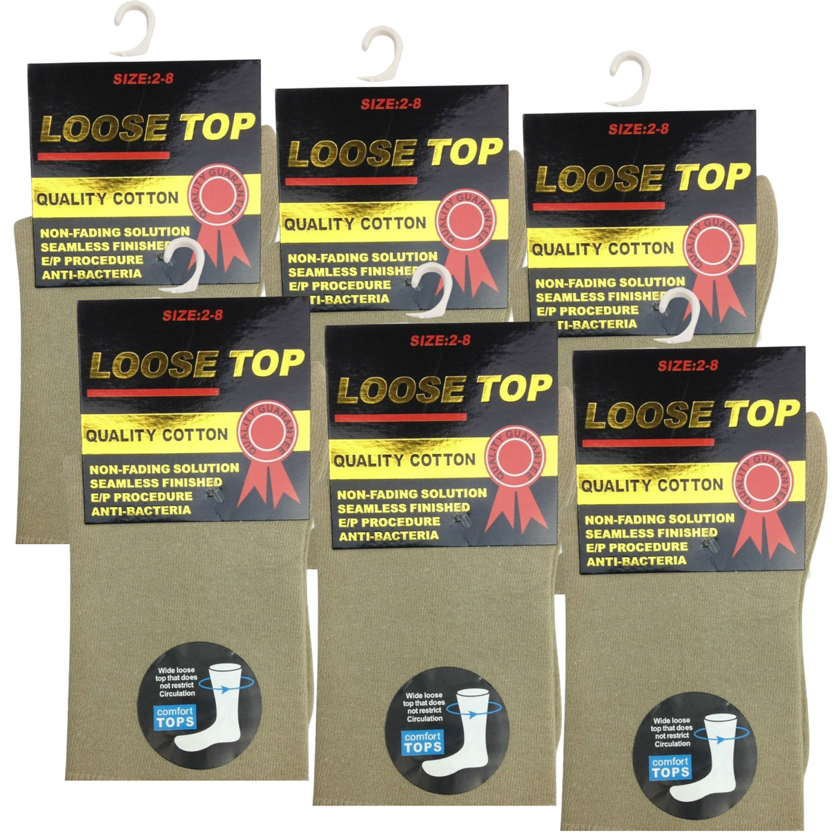 6x Pair COTTON Rich LOOSE TOP SOCKS Dress Medical Circulation Diabetic Comfort - -