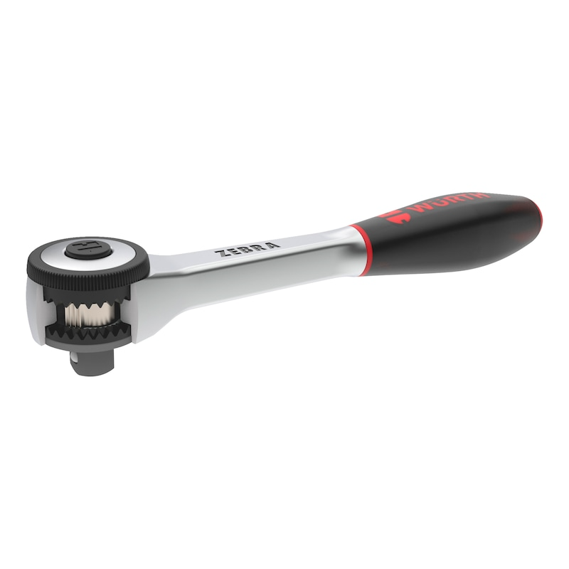 Wurth 3/8" Reversible Ratchet Wrench 360? Twist Handle Chrome Vanadium 175mm DIN 3122