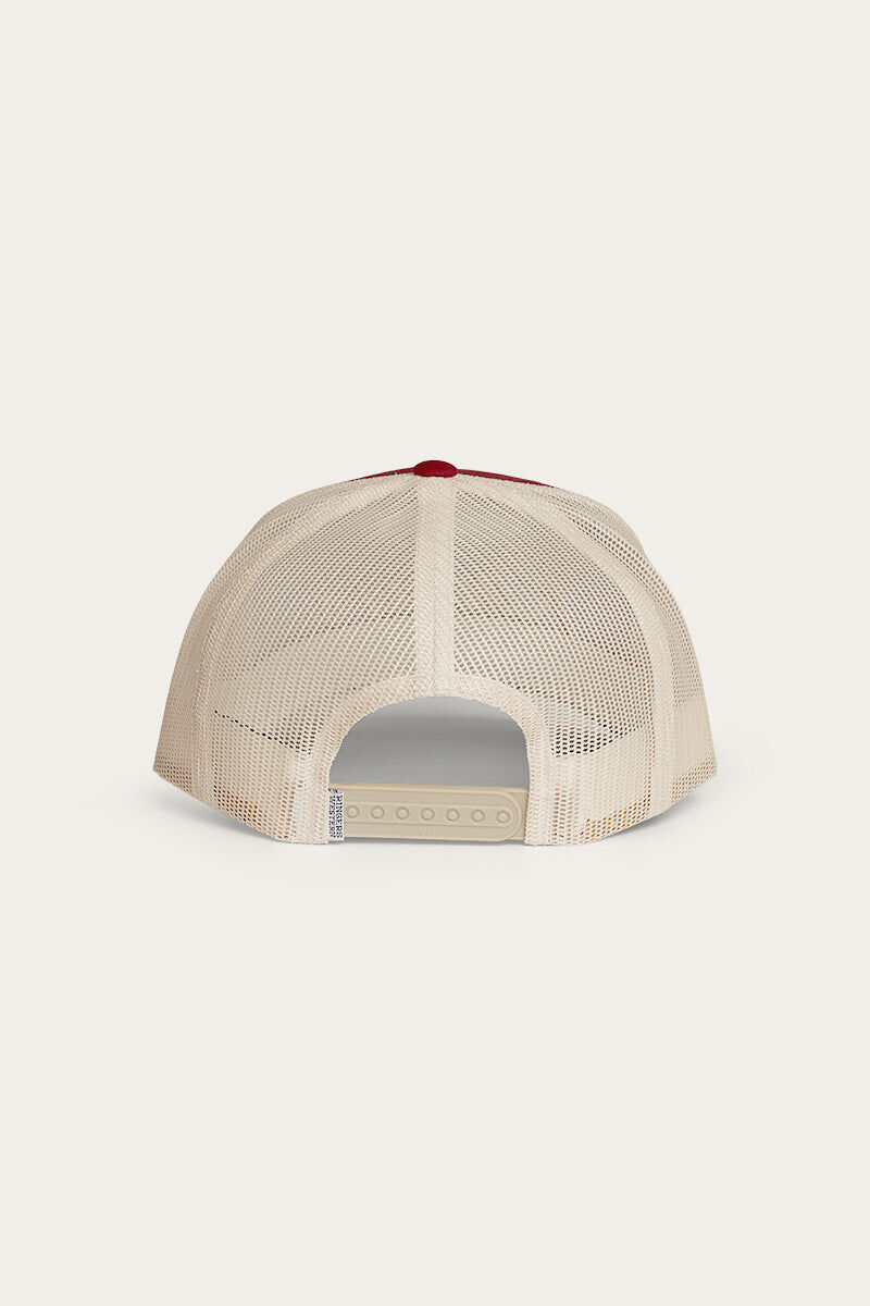 Ringers Western Hackett Trucker Baseball Cap Hat in Burgundy