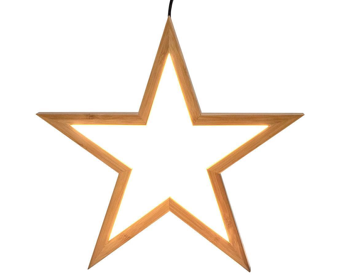 2x Large Bamboo Star LED Hanging Lamp Light Home Decor Lighting - Natural
