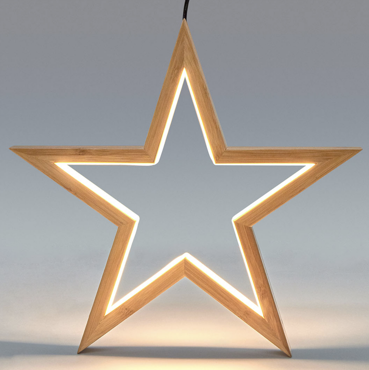 2x Large Bamboo Star LED Hanging Lamp Light Home Decor Lighting - Natural