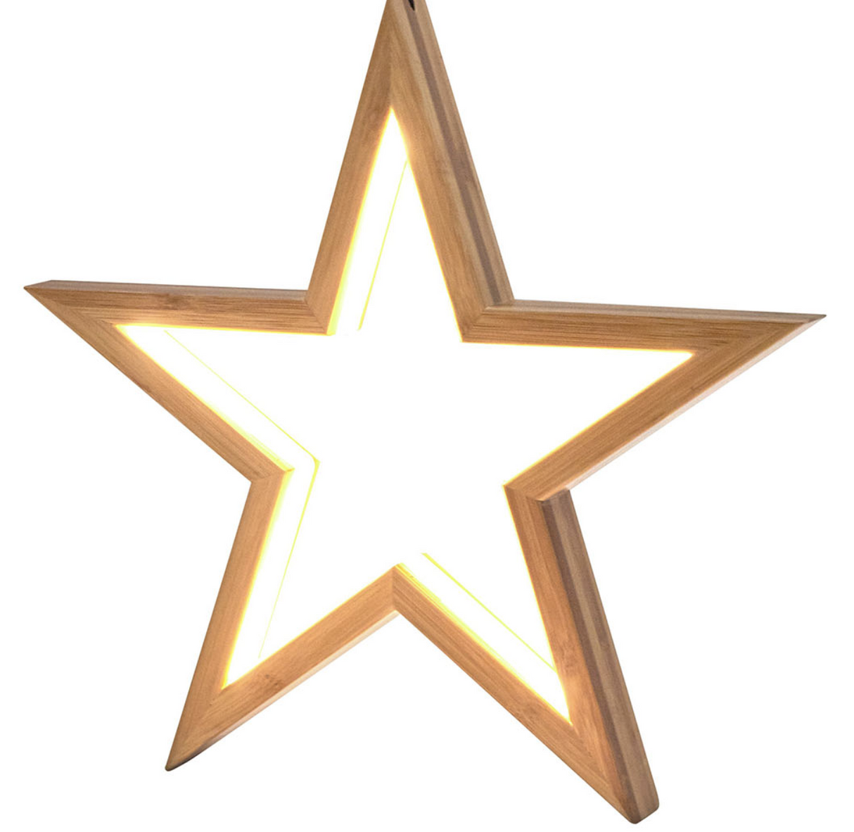 2x Large Bamboo Star LED Hanging Lamp Light Home Decor Lighting - Natural